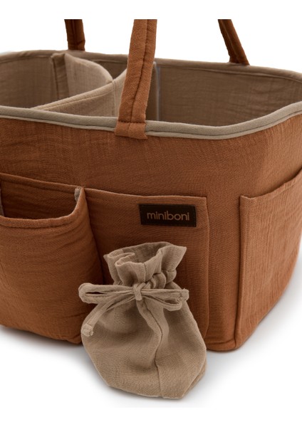 Çok Gözlü Fonksiyonel Müslin Anne Organizer Bebek Bakım Çantası