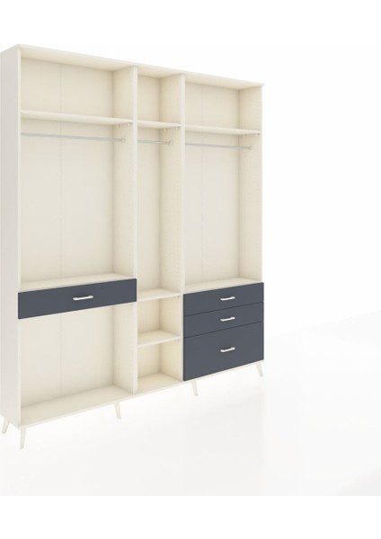 Arges Dolap 7 Raflı 4 Çekmeceli 3 Askılı 220X30X243 Aytaşı-Aytaşı/antrasit fiyatları
