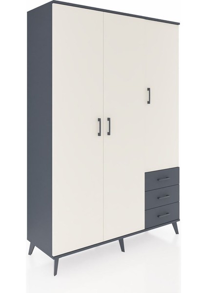 Hyperion Dolap 6 Raflı 3 Çekmeceli Tek Askılı 132X44X195 Antrasit-Aytaşı/antrasit fiyatları