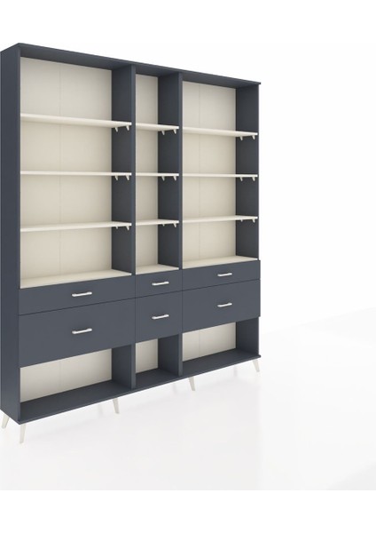 Arges Dolap 12 Raflı 6 Çekmeceli 220X30X243 Antrasit-Aytaşı/antrasit fiyatları