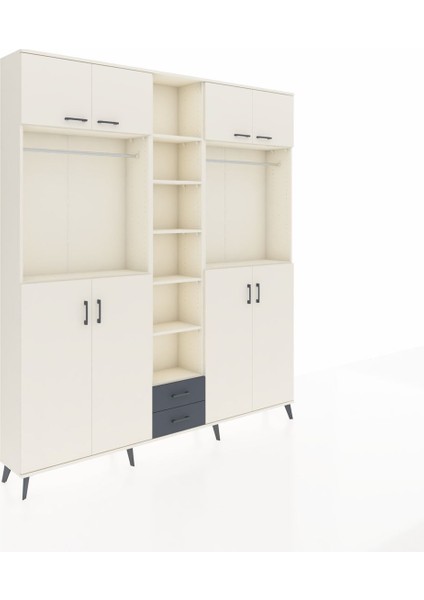 Arges Dolap 14 Raflı 2 Çekmeceli 2 Askılı 220X30X243 Aytaşı-Aytaşı/antrasit fiyatları