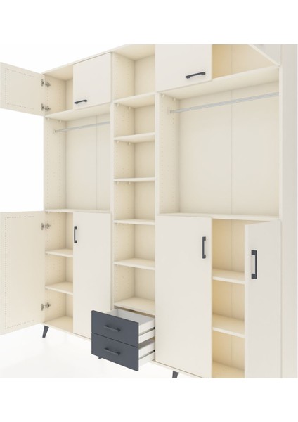 Arges Dolap 14 Raflı 2 Çekmeceli 2 Askılı 220X30X243 Aytaşı-Aytaşı/antrasit fırsatları