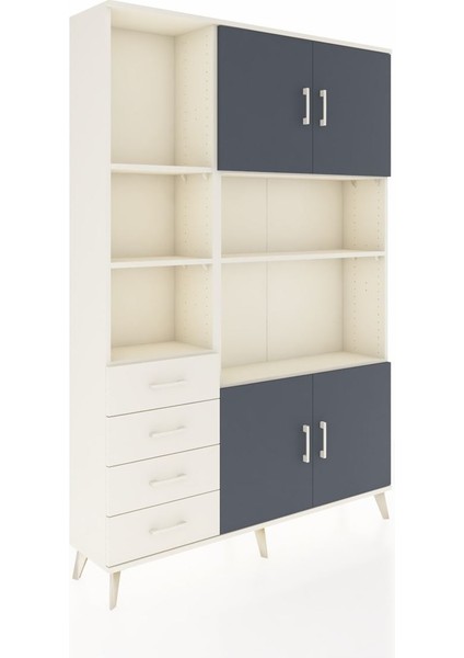 Arges Dolap 8 Raflı 4 Çekmeceli 4 Kapaklı 132X30X195 Aytaşı-Antrasit/aytaşı fiyatları