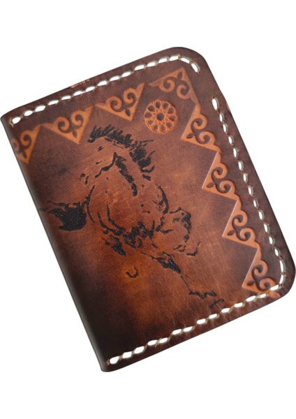 El Yapımı Hakiki Deri At Nalı Desenli Erkek Cüzdan - Binicilere Özel Tasarım - Ince Küçük Katlanabilir Model Rustik El Işçiliği Gerçek Deri Cüzdan fiyatları