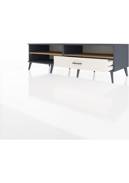 Kronos Tv Ünitesi 2 Raflı Tek Çekmeceli 176X59X51 Antrasit-Çam/aytaşı modelleri