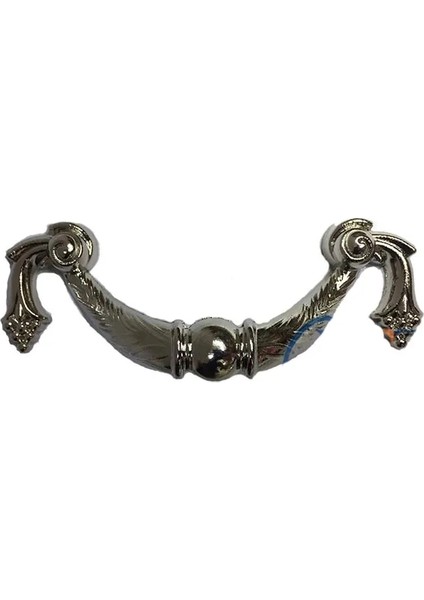 Dekoratif Zamak Üzümlü Kulp - 64MM, Nikel, 100 Adet