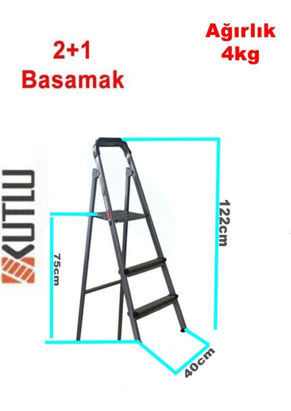 Kutlu Dayanıklı Metal Basamaklı Merdiven