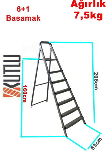 Kutlu Dayanıklı Metal Basamaklı Merdiven