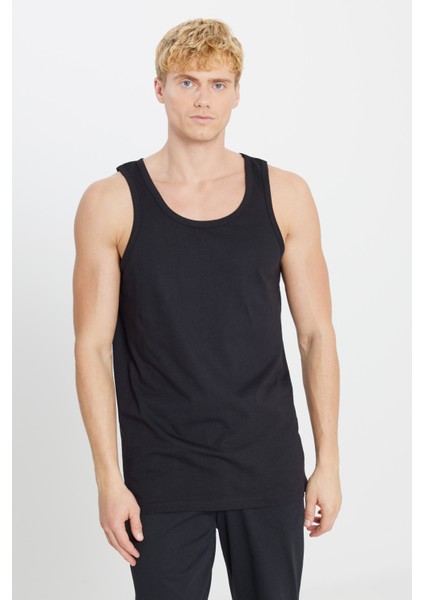 Erkek Siyah Standart Fit Normal Kesim %100 Pamuk 2'li Atlet Paketi fiyatları