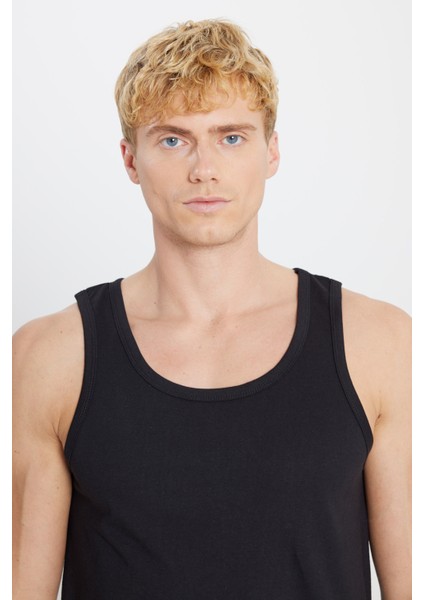 Erkek Siyah Standart Fit Normal Kesim %100 Pamuk 2'li Atlet Paketi indirimleri