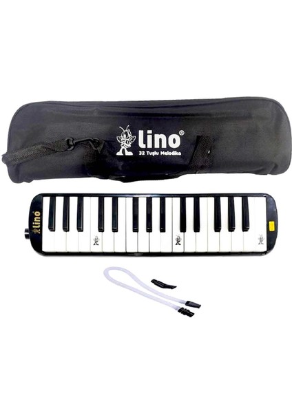 Lino 32 Tuşlu Çantalı Melodika Siyah