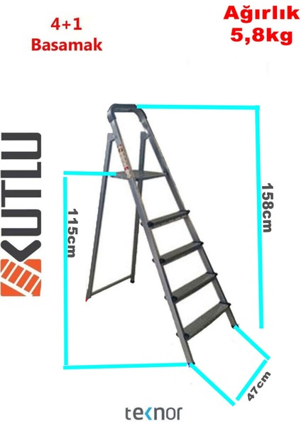 Kutlu Dayanıklı Metal Basamaklı Merdiven