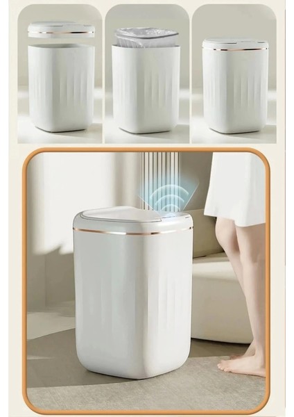 Akıllı Teknolojik Çöp Kutusu Uv Işıklı Otomatik Aç Kapat Sensörlü Mutfak Banyo Ev 20L modelleri