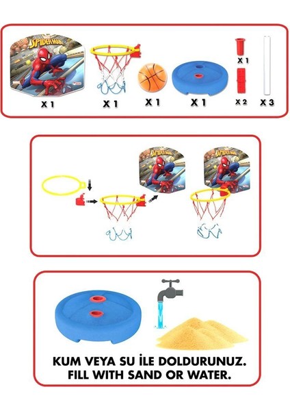 03653 Dede Spiderman Küçük Ayaklı Basket Potası fiyatları