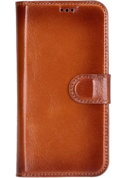 Apple iPhone 16 Plus Uyumlu, Hakiki Deri, El Yapımı, Cüzdanlı Kılıf, Gölgeli Taba fırsatları