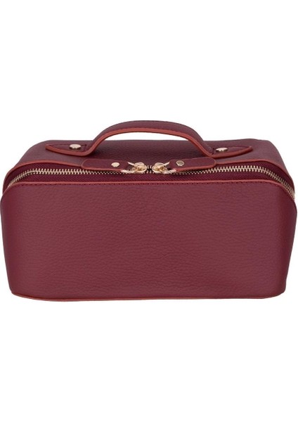 Ella Kadın Seyahat Kozmetik Bakım Makyaj Çantası Organizer Bordo fırsatları