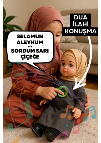 Tesettürlü Meryem Edep Bebek Sesli Dua ve Ilahi Söyleyen Interaktif Maneviyat Geliştirici Oyuncak fiyatları
