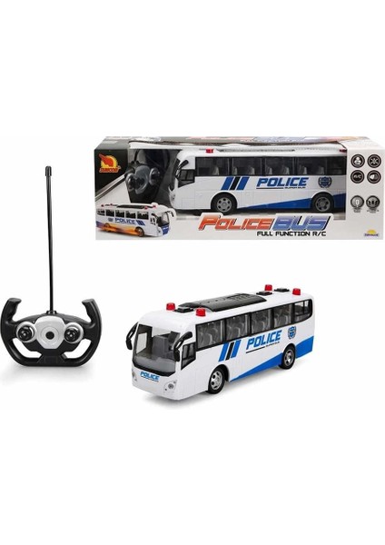 Uzaktan Kumandalı Işıklı Polis Otobüsü 30 cm