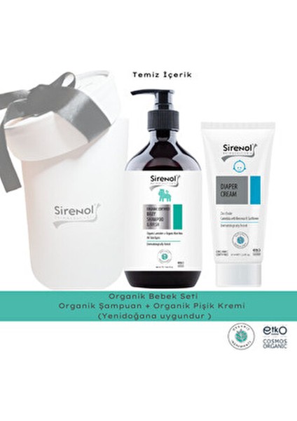 Organik Bebek Bakım Seti Şampuan ve Pişik Kremi 400 ml ve 87 ml Hassas Ciltler İçin fırsatları