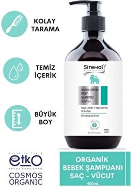 Organik Bebek Bakım Seti Şampuan ve Pişik Kremi 400 ml ve 87 ml Hassas Ciltler İçin indirimleri