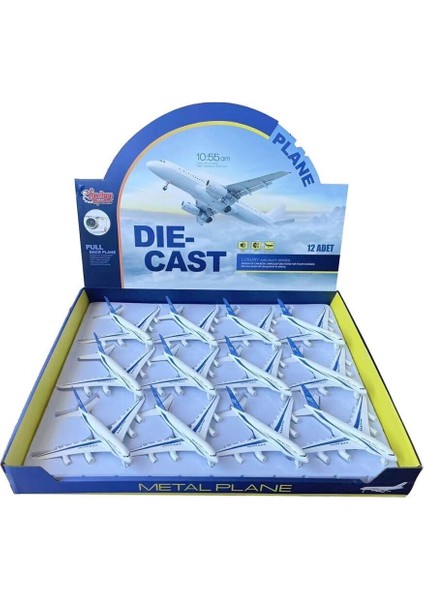 HW-777-2 2816 Blue Cb Işıklı-Sesli Metal Yolcu Uçağı