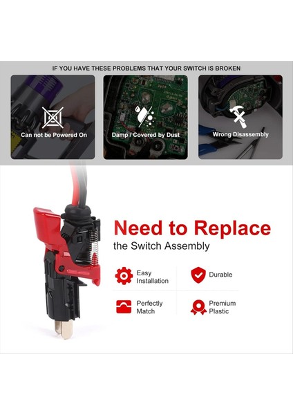 Dyson V10 SV12 Elektrikli Süpürge Tetik Anahtarı Tertibatı Için, (Yurt Dışından) fırsatları