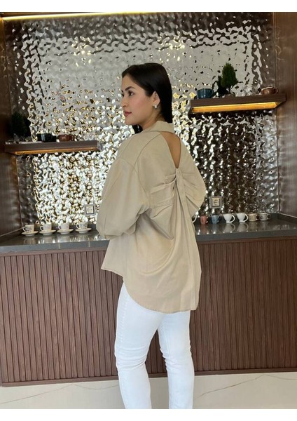 Sırt Dekolteli Oversize Basic Gömlek GMK08002 modelleri
