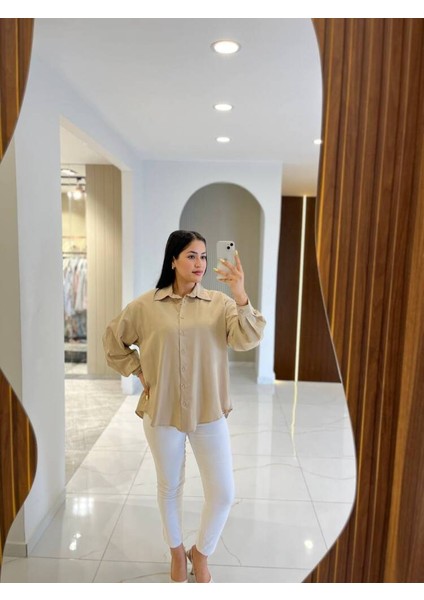 Sırt Dekolteli Oversize Basic Gömlek GMK08002 fırsatları