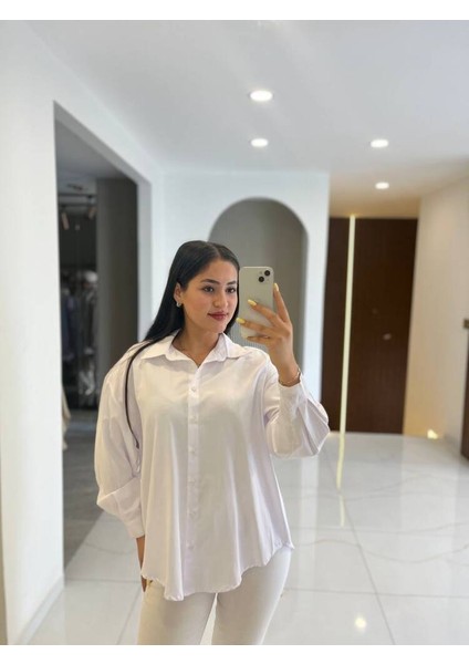 Sırt Dekolteli Oversize Basic Gömlek GMK08002 indirimleri