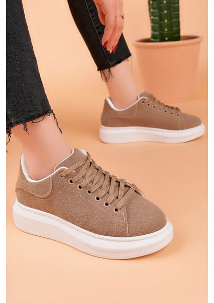 LC101 Açık Kahve Süet Kadın Sneaker