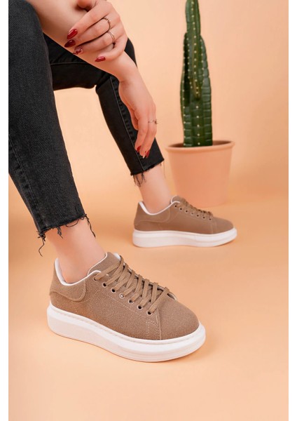 LC101 Açık Kahve Süet Kadın Sneaker fırsatları