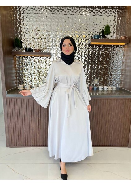 Boyun Taş Işlemli Kemer Aksesurlı Elbise S16044 fiyatları