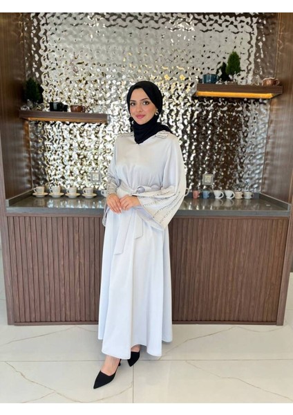 Boyun Taş Işlemli Kemer Aksesurlı Elbise S16044 modelleri
