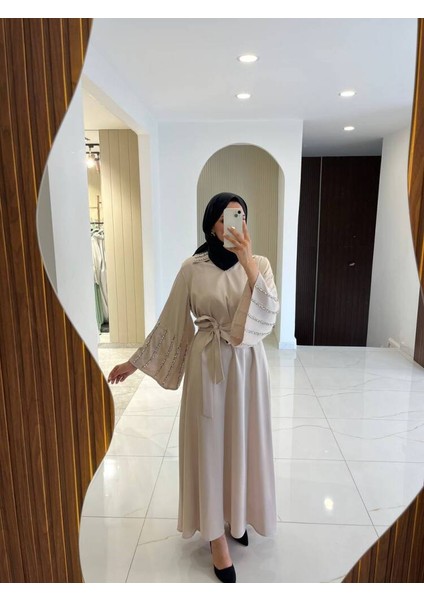 Boyun Taş Işlemli Kemer Aksesurlı Elbise S16044 fiyatları