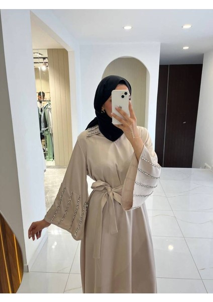 Boyun Taş Işlemli Kemer Aksesurlı Elbise S16044 modelleri