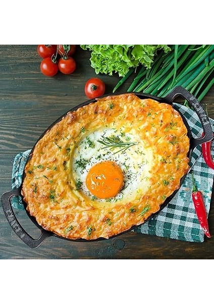 Metal Oval Kuplu Döküm Tava 27X20, Kırmızı fiyatları