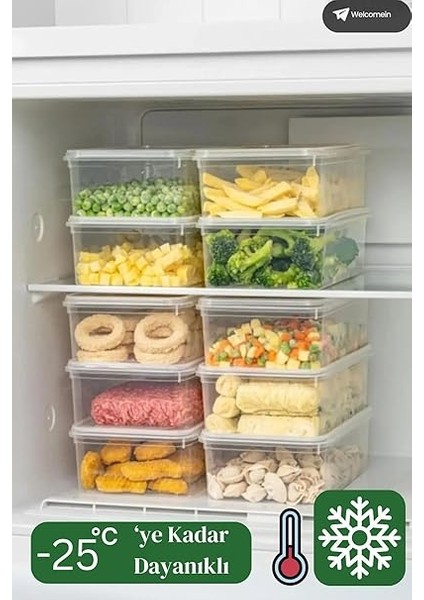 10 Adet 2 Lt. 10 Adet 1 Lt Kendinden Kapaklı Derin Dondurucuya Uygun Buzluk Saklama Kabı Düzenleyici modelleri
