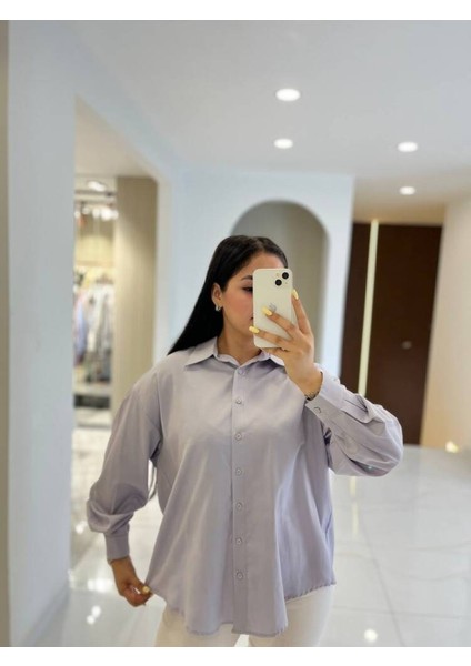 Sırt Dekolteli Oversize Basic Gömlek GMK08002