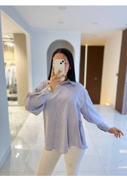 Sırt Dekolteli Oversize Basic Gömlek GMK08002 modelleri
