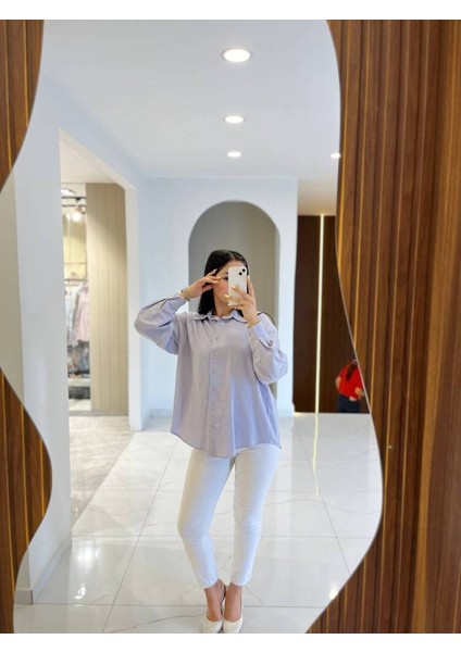 Sırt Dekolteli Oversize Basic Gömlek GMK08002 fırsatları