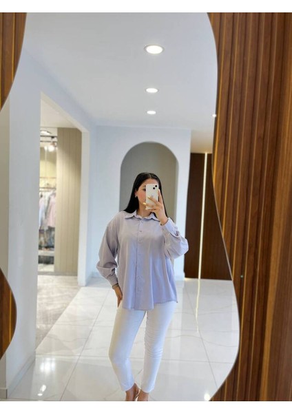 Sırt Dekolteli Oversize Basic Gömlek GMK08002 indirimleri