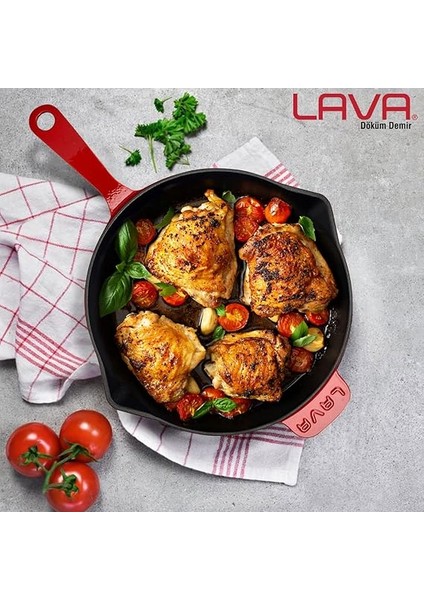 Metal Döküm Kızartma Tavası, 28 Cm, Kırmızı/siyah fiyatları