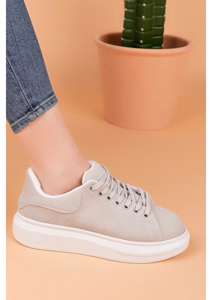 LC101 Gri Süet Kadın Sneaker