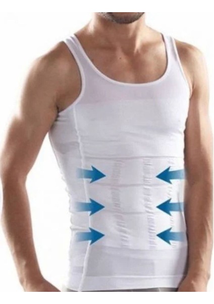 Erkek Korse Detaylı Beyaz Atlet