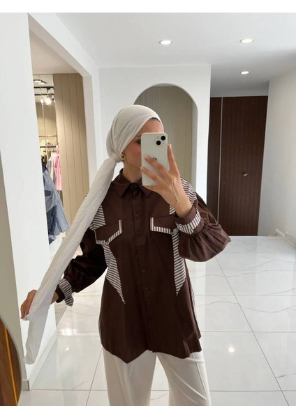 Parça Detaylı Cep Aksesurlı Simetrik Kesim Oversize Basıc Gömlek GMK16046 fırsatları