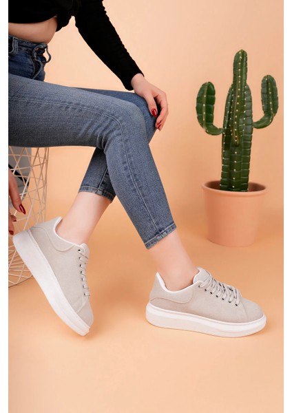 LC101 Gri Süet Kadın Sneaker fırsatları