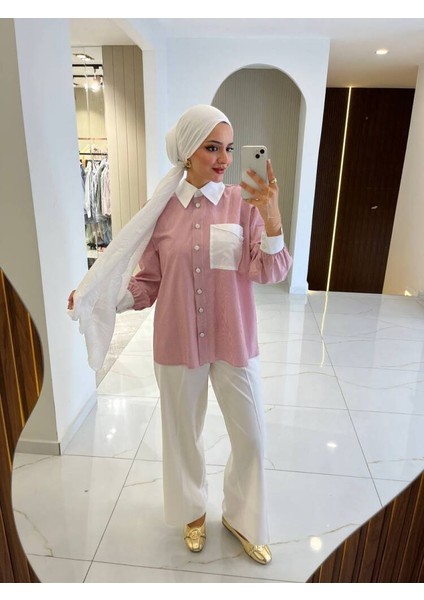 Cep Detaylı Çizgili Basıc Gömlek GMK16035 modelleri