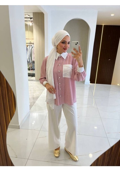 Cep Detaylı Çizgili Basıc Gömlek GMK16035 indirimleri