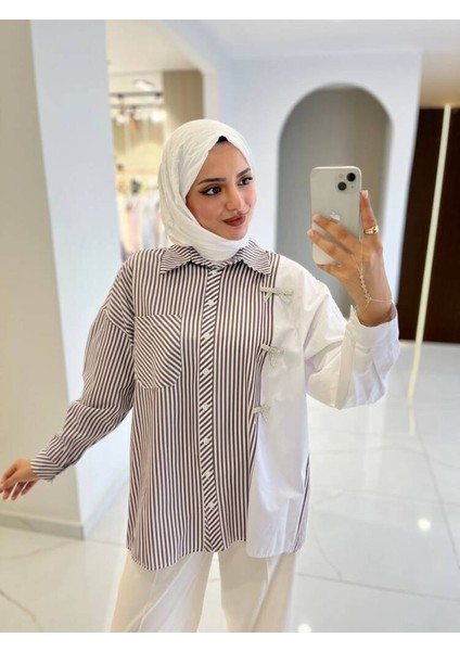 Kurdela Aksesurlı Çizgili Basıc Gömlek GMK16054 fiyatları