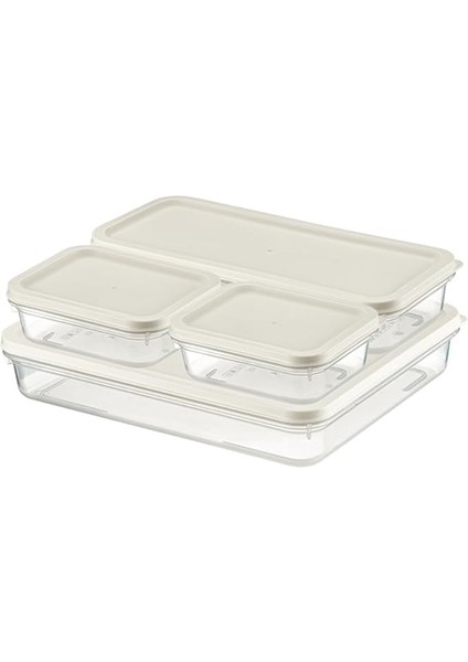 Home 4 Adet Buzdolabı ve Derin Dondurucu Saklama Kabı Seti, Fresh Box, Dolap Düzenleyici ve Buz Dolabı Organizeri, Bpa Içermeyen Pp Plastik,gıdaları Taze Tutma,mutfak Düzenleyici (Beyaz)